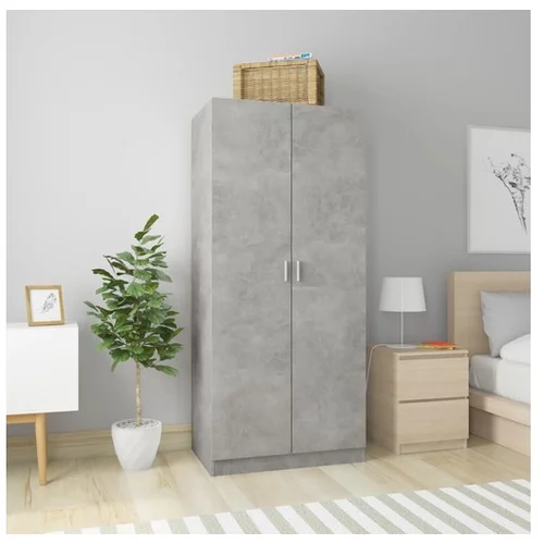  Garderobna omara betonsko siva 80x52x180 cm iverna plošča