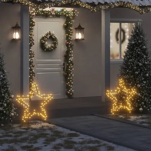 vidaXL Božična svetlobna dekoracija s konicami zvezda 115 LED 85 cm