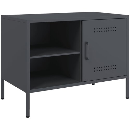 Maison Chic TV omarica - TV stojalo - Televizijska omarica antracit 68x39x50,5 cm jeklo, (21700108) Slike