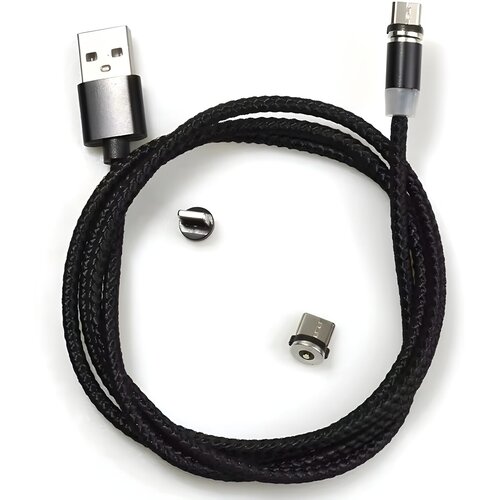  USB punjački kabel 3u1 s magnetskim konektorima - Crna KP30706 Slike