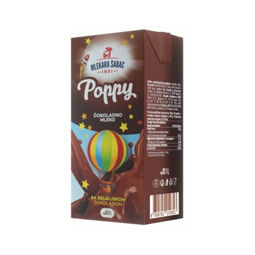 MLEKARA SABAC mleko čokoladno sa belg. čok.i kakaom poppy 1L Cene