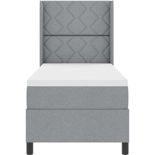  Krevet s opruga kutije Svijetlo siva 200 x 80 cm tkanina Slike