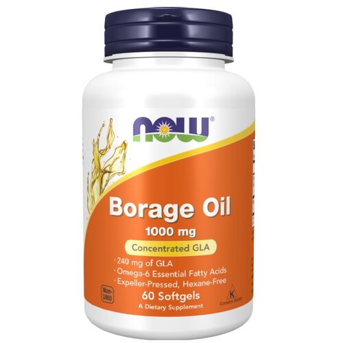 Now Foods Boragino olje NOW, 1000 mg (60 mehkih kapsul) Slike
