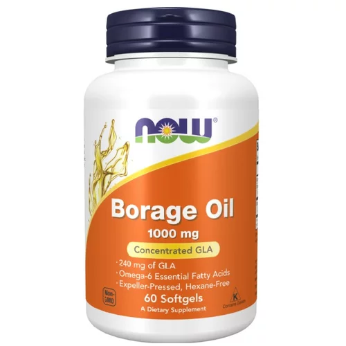 Now Foods Boragino olje NOW, 1000 mg (60 mehkih kapsul)