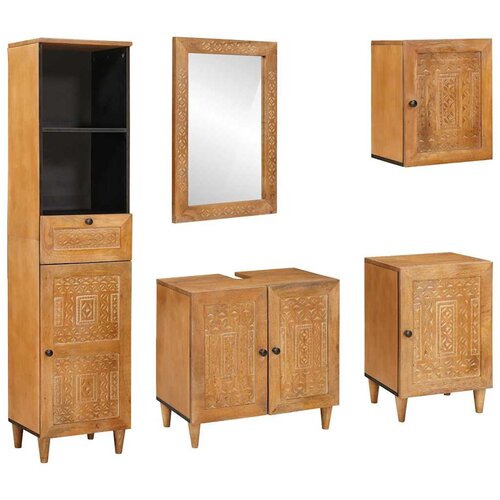  Set namještaja za kupaonicu Zidne 5 pcs Smeđa Konstruirano drvo Cene
