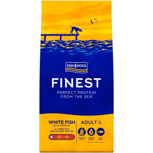Fish4Dogs Adult - bela riba - majhni briketi 6 kg Cene
