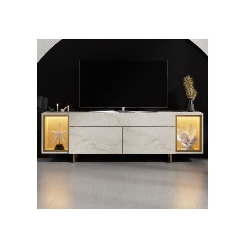Hanah home TV polica Zenith Travertine Gold Slike
