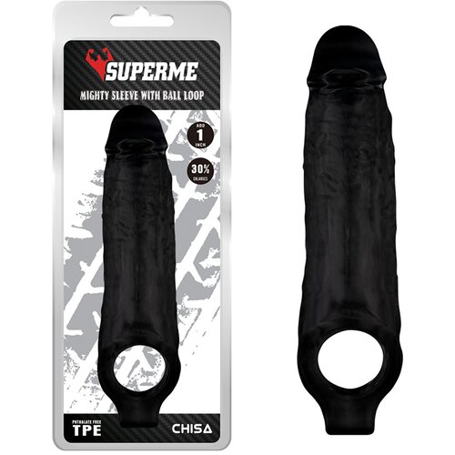  Mighty Sleeve Navlaka za penis, Crna, 22 cm Slike