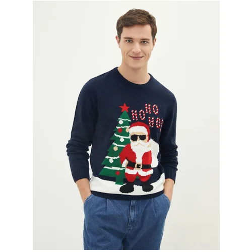 LC Waikiki Men's Crew Neck Long Sleeve Christmas Theme Knitwear Sweater