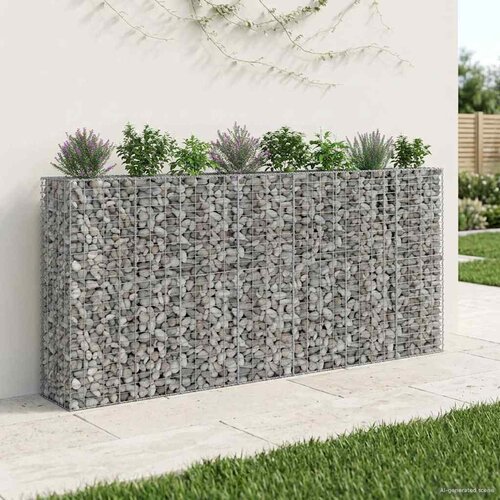 Gabionski uzdignuti krevet 4 pcs Srebrno 330 x 50 x 150 cm Cene