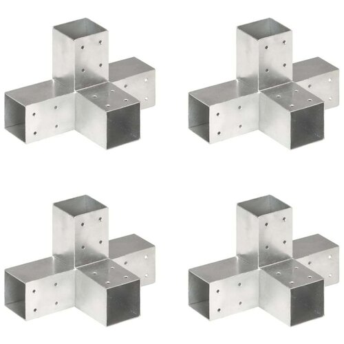 vidaXL Spojniki za stebre 4 kosi X oblike pocinkana kovina 71x71 mm Cene