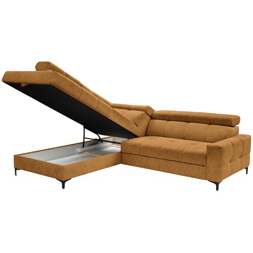 CARRYHOME KOTNA SEDEŽNA GARNITURA, struktura temno rumena Slike