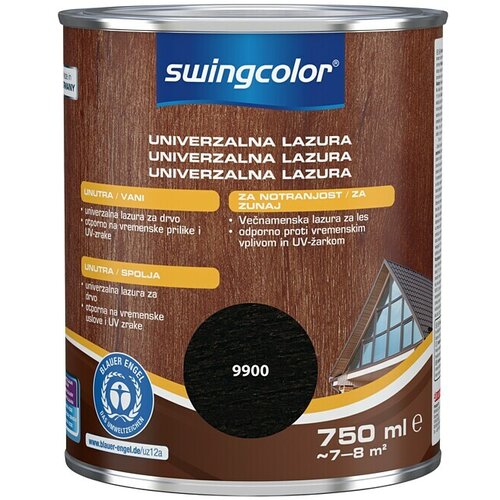 SWINGCOLOR Lazura za drvo (Crna, Svilenkasti sjaj, 750 ml) Cijene