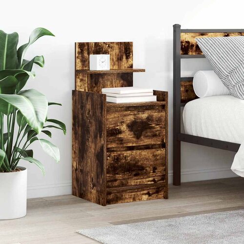 vidaXL Noćni ormarići s 2 ladice 2 kom dimljeni hrast 38x34x80 cm Cijene