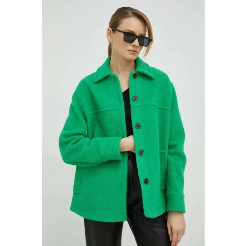 Samsoe Samsoe Vunena jakna boja: zelena, za prijelazno razdoblje
