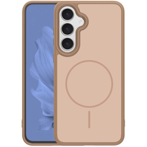 Onasi Frame silikonski ovitek z MagSafe za Samsung Galaxy S25 FE - bež Cene