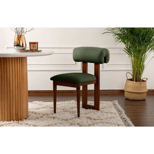 Hanah home stolica natura - walnut, dark green dark greenwalnut chair set (2 pieces) Cene