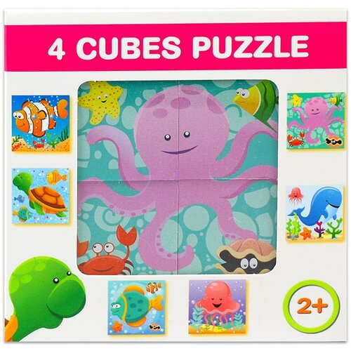  Mešani puzzle s kockami, 4 kosi - Morske živali Cene
