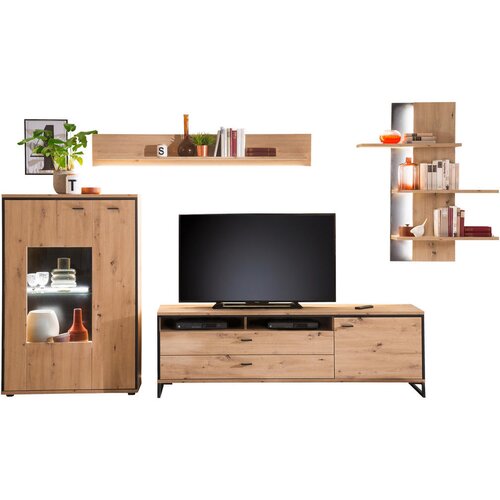 Livetastic DNEVNI REGAL, antracit, barve hrasta Slike