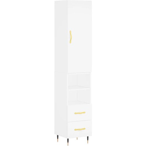 Maison Chic Visoka omara - Komoda - Predalnik bela 34,5x34x180 cm inženirski les, (21719581) Slike