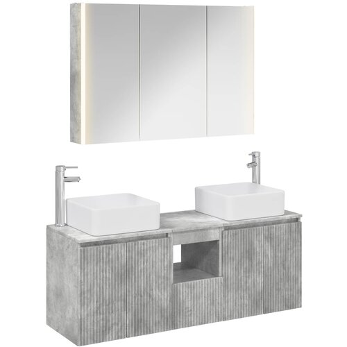  Set ormarića za kupaonicu 4 pcs Betonska siva Konstruirano drvo Cijene