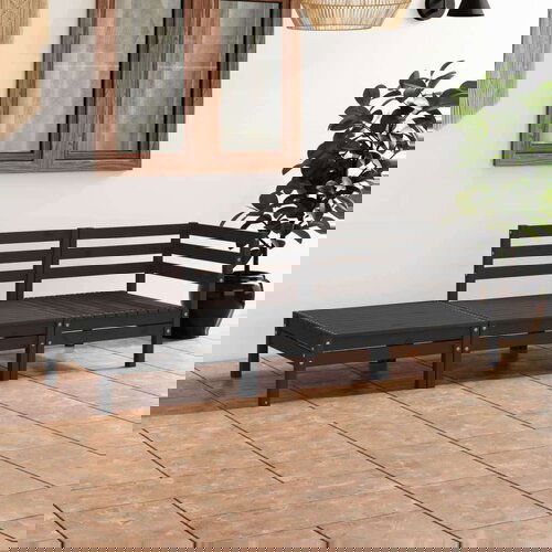  3-dijelna vrtna garnitura od masivne borovine crna Cijene