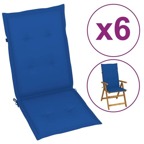  Jastuci za vrtne stolice 6 kom plavi 120 x 50 x 3 cm od tkanine Cijene