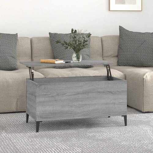  Stolić za kavu siva boja hrasta 90x44,5x45 cm konstruirano drvo Cijene