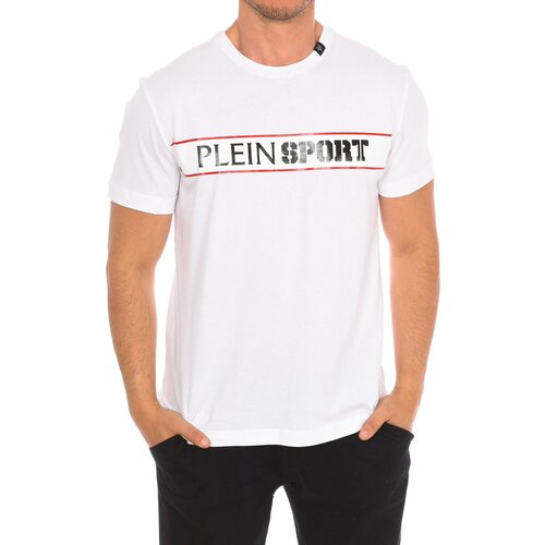Philipp Plein Sport Majice s kratkimi rokavi TIPS405-01 Bela Cene