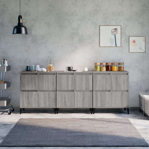  Komode 3 kom boja hrasta 60 x 35 x 70 cm od konstruiranog drva Cijene