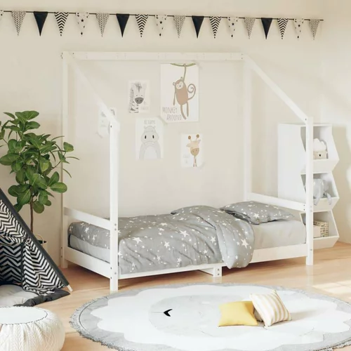  za dječji krevet bijeli 80 x 160 cm od masivne borovine