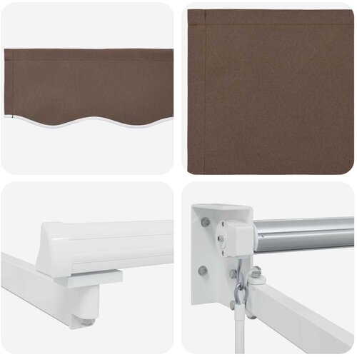  Povlačivi tende Sivosmeđa 4,5 &amp;times; 3 m 100% Poliester i Aluminij Slike