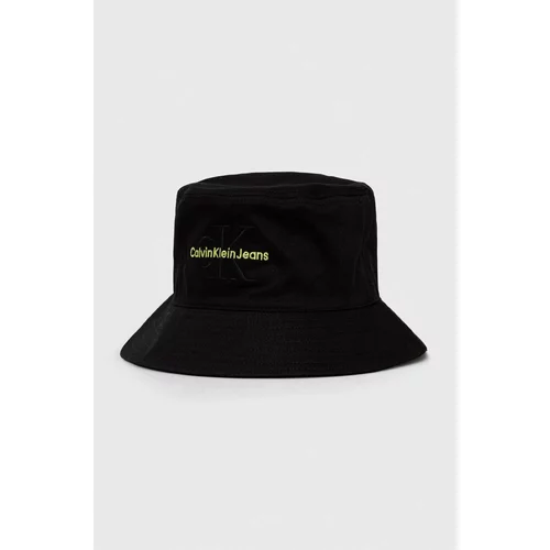 Calvin Klein Jeans Bombažni klobuk črna barva
