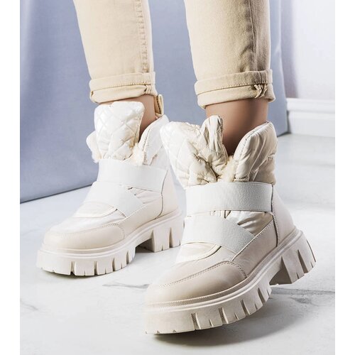 Gemre Beige insulated slip-on snow boots Francisco Cene