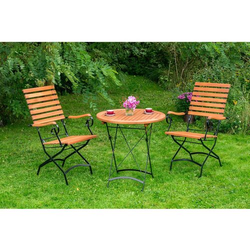 Gardenson Vrtna Miza Schlossgarten, Zložljiva, &amp;Oslash; 70cm, Evkaliptus Slike