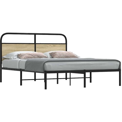 vidaXL Posteljni okvir brez vzmetnice 160x200 cm sonoma hrast inž. les Cene