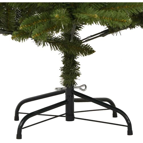 VidaXL Umjetno božićno drvce S LED lampica Zelena 210 cm PVC i metal Slike