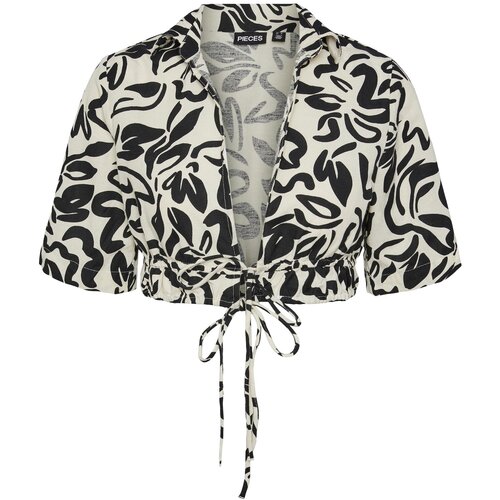 Pieces Bluza &amp;#039;LARISA&amp;#039; črna / bela Slike