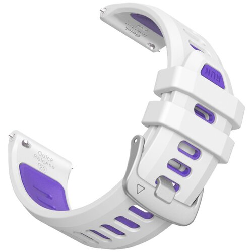 INF Silikonski dvobarvni pa&amp;scaron;ček za uro, združljiv z Garmin Forerunner 55 white + purple, (5000382662) Slike