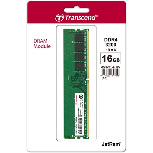 Transcend DDR4 16GB JM 3200Mhz U-DIMM 1Rx8 2Gx8 CL22 1.2V Cene