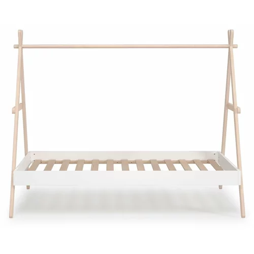 Marckeric Bijeli/u prirodnoj boji dječji krevet od masivnog bora u obliku kućice 90x200 cm Trufa –