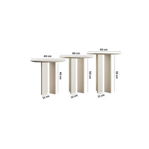Hanah home Set klub stolova Leo, 2 komada, Bijeli Slike