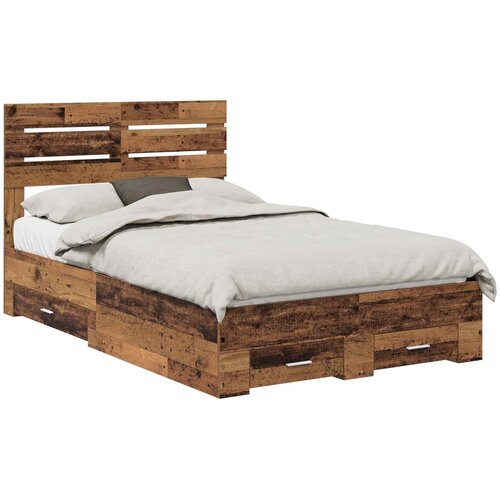  Krevetna konstrukcija Staro drvo 120 x 190 cm Konstruirano drvo Smeđa 196 x 123 x 100 cm Slike
