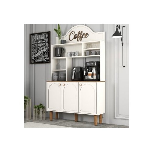 Hanah home bohem 861 vi&amp;scaron;enamenska vitrina za kafe u beloj boji (845HCT5822) Slike