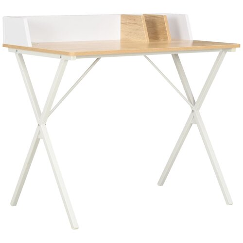 Furnova Pisalna miza bela in naravna 80x50x84 cm, (21925236) Cene