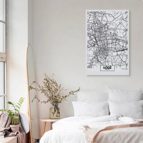  Slika - City Plan: Lodz (1 Part) Vertical 60x90 Premium Print Slike