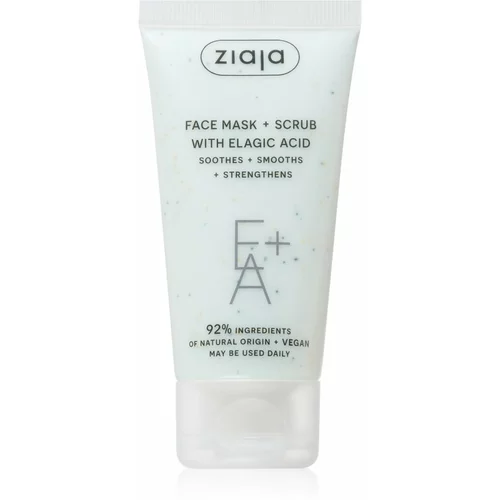 Ziaja Face Mask + Scrub with Elagic Acid maska za piling 55 ml