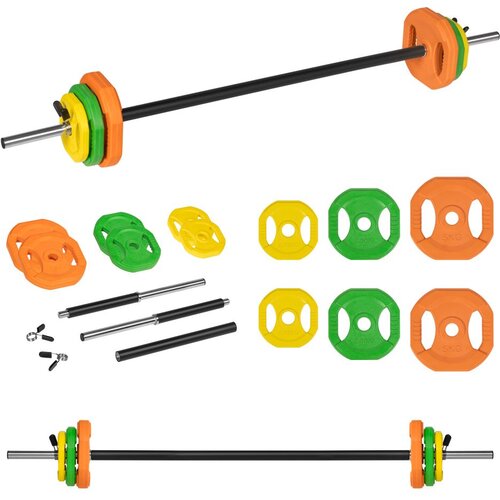 Rebel Active sklopiva &amp;scaron;ipka za vježbanje s utezima od lijevanog željeza, &amp;scaron;ipka 140 cm, set za trening 20 kg Slike