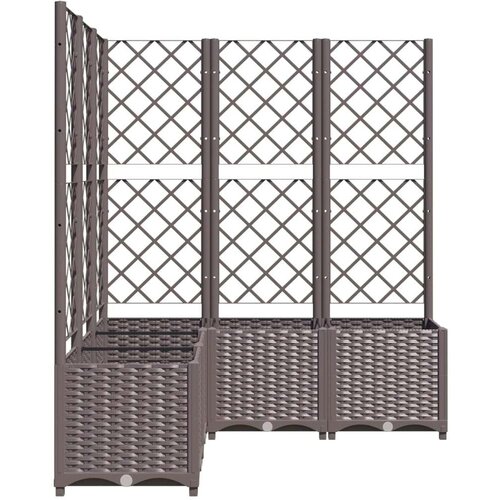 VidaXL Vrtna sadilica s re&amp;scaron;etkom smeđa 120 x 120 x 136 cm PP Slike