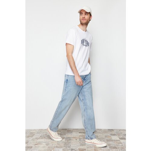 Trendyol Men's Blue 90's Straight Fit Jeans Trousers Cene